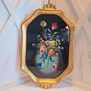 VTG Florentine Tole Hand Painted Tray Made in Italy For Bergdorf Goodman 18X11"